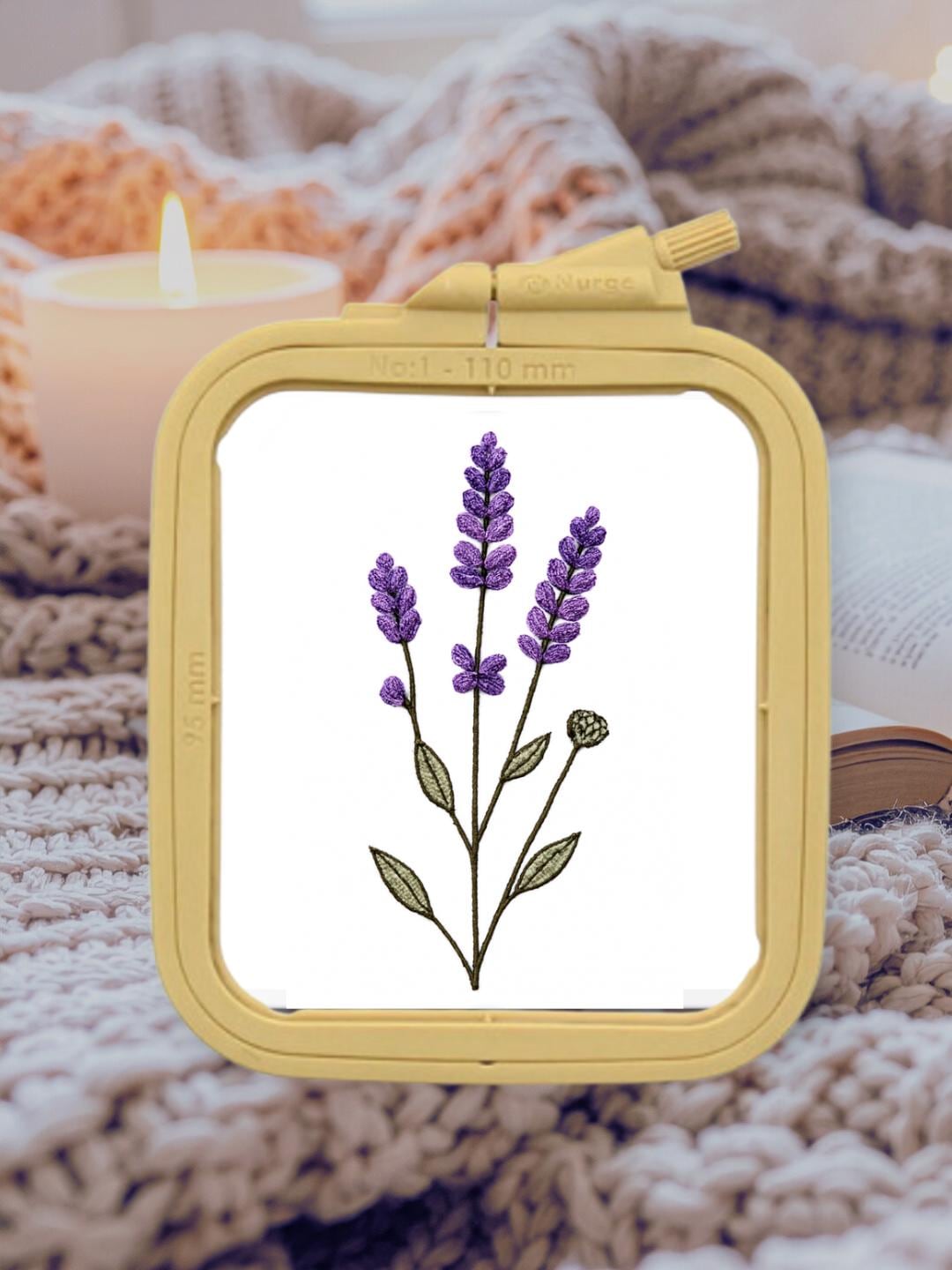 Boho Lavender Embroidery Pattern PDF & SVG, Beginner Celestial Hand ...