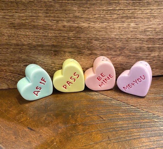 Mini Mix and Match Valentine's Heart Novelty Salt & Pepper Shakers
