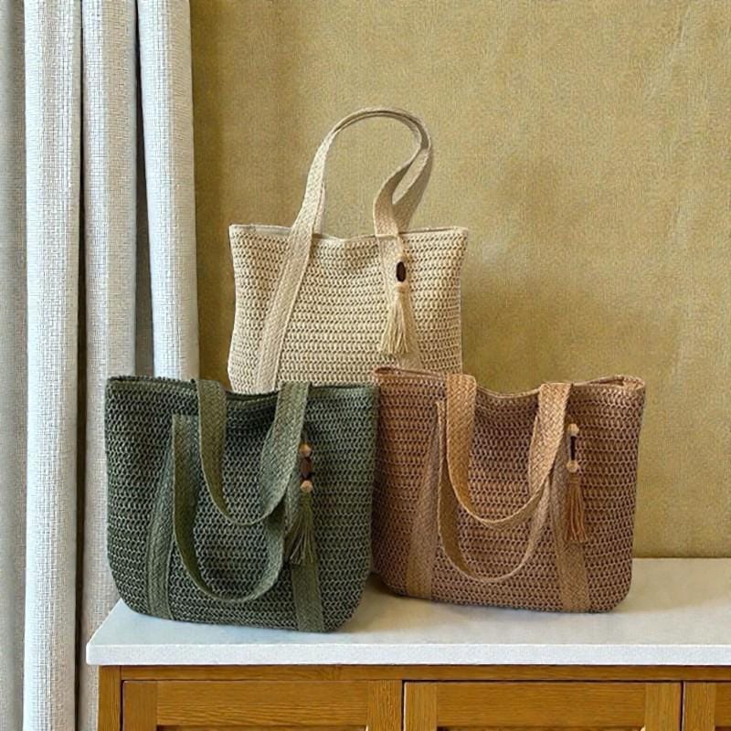 Woven Straw Tote Bag 40cm Large Summer Shoulder Bag - Etsy