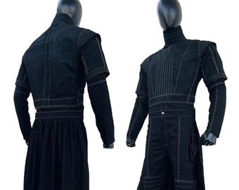 Traje de vuelo de Boba Fett para cosplay con chaleco y falda - Disfraz de cazarrecompensas mandaloriano de 4 piezas