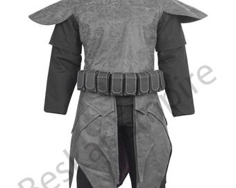 Mandalorian Boba Fett Cosplay Costume With Leather Kama and Belt