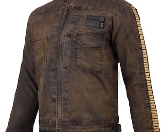 Chaqueta de cosplay de Cassian Andor / Traje de la Alianza Rebelde de lona marrón oscuro / Cosplay de Star Wars