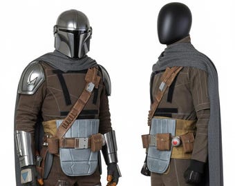 Traje de vuelo mandaloriano con funda / Disfraz personalizado de Din Djarin de Star Wars / Traje interior de cosplay de beskar