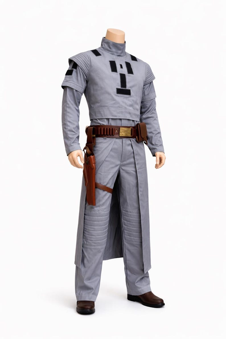 Disfraz de Boba Fett gris para cosplay, traje de vuelo de cazarrecompensas mandaloriano con Kama imagen 4