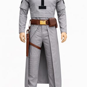 Disfraz de Boba Fett gris para cosplay, traje de vuelo de cazarrecompensas mandaloriano con Kama imagen 2