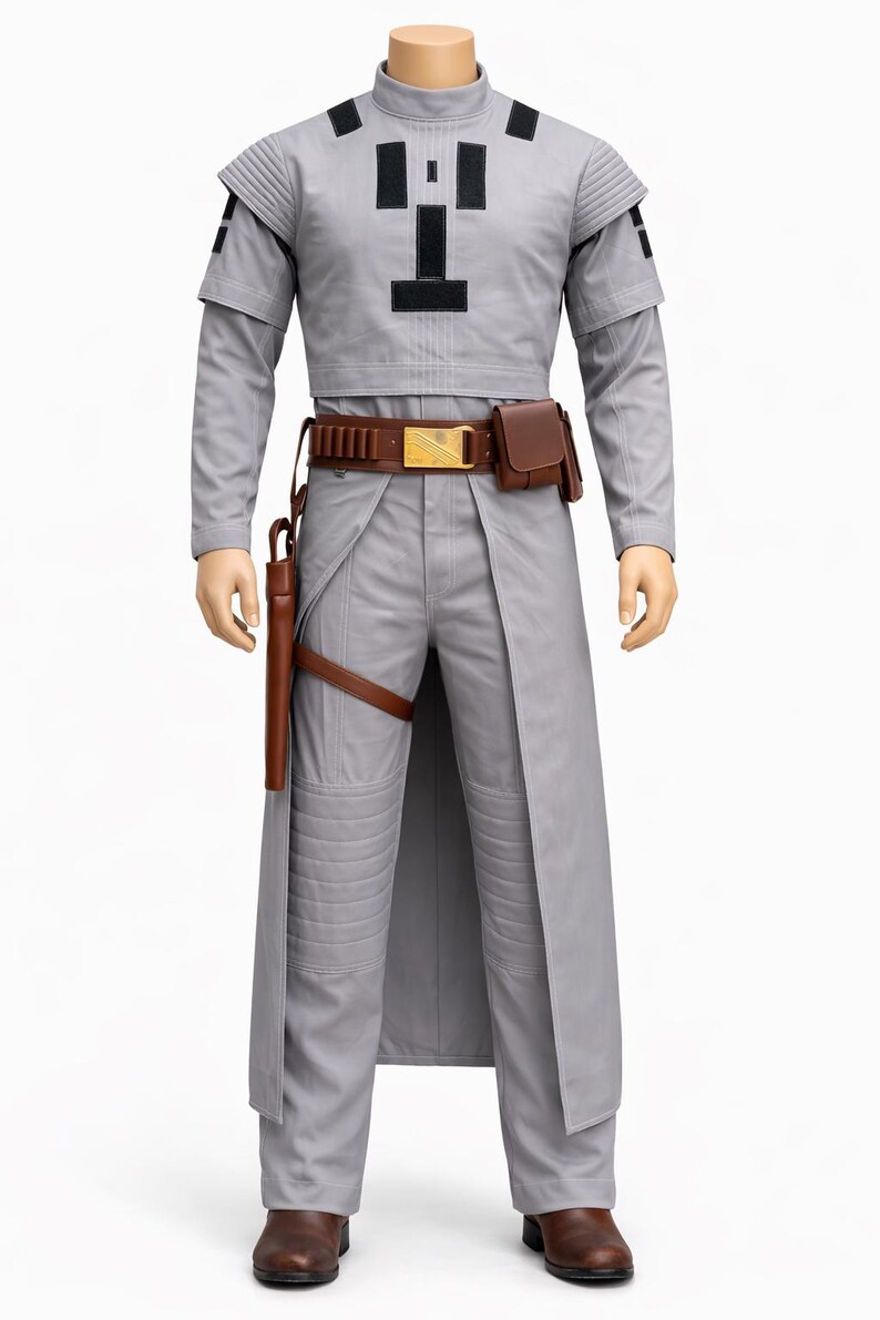 Disfraz de Boba Fett gris para cosplay, traje de vuelo de cazarrecompensas mandaloriano con Kama imagen 2