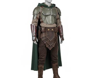 Kama in pelle ispirato a Boba Fett - Fascia tattica in vita mandaloriana - Armatura in pelle invecchiata per cosplay di Star Wars e fiere rinascimentali