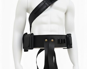 Cintura in pelle e fondina per cosplay Boba 1313 - Costume da cacciatore di taglie di Star Wars 1313