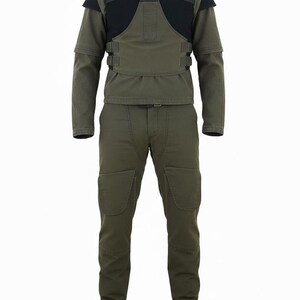 Boba Fett 1313 Mandalorian Cosplay Flight Suit - Underworld Prototype Costume & Leather Belt with Holster image 5