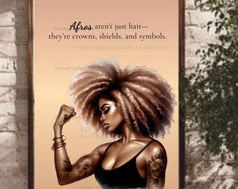 Black Girl Magic Art Print: Afro Crown Shield Symbol (8x10 Digital Download)