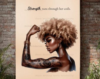 Black Girl Magic Art: Empowering Afro Woman Print (8x10 Digital Download
