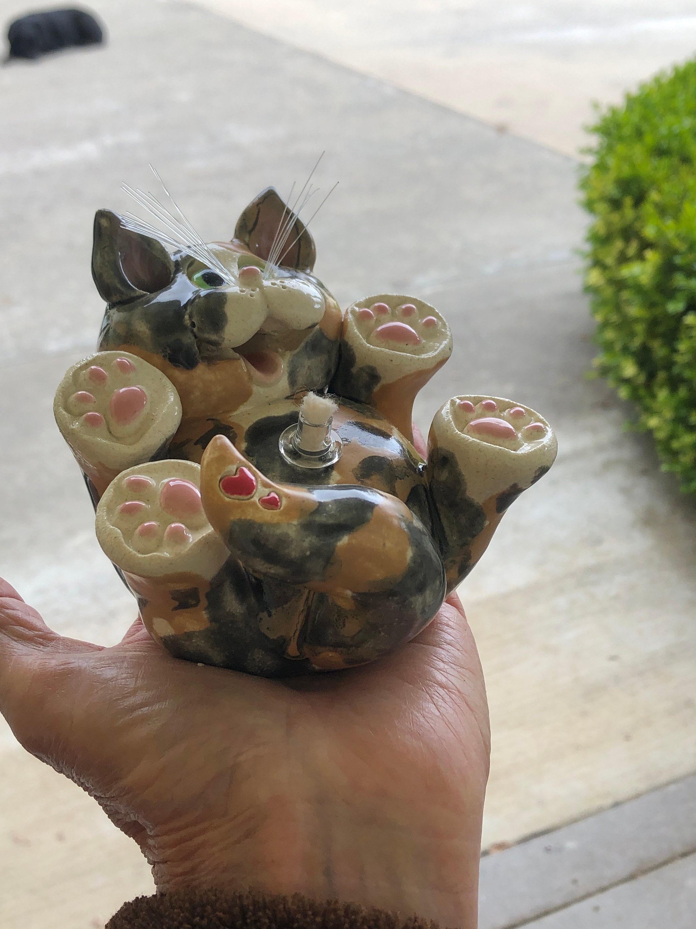 Muted calico cats calico cats clay catslamp burners hand Etsy