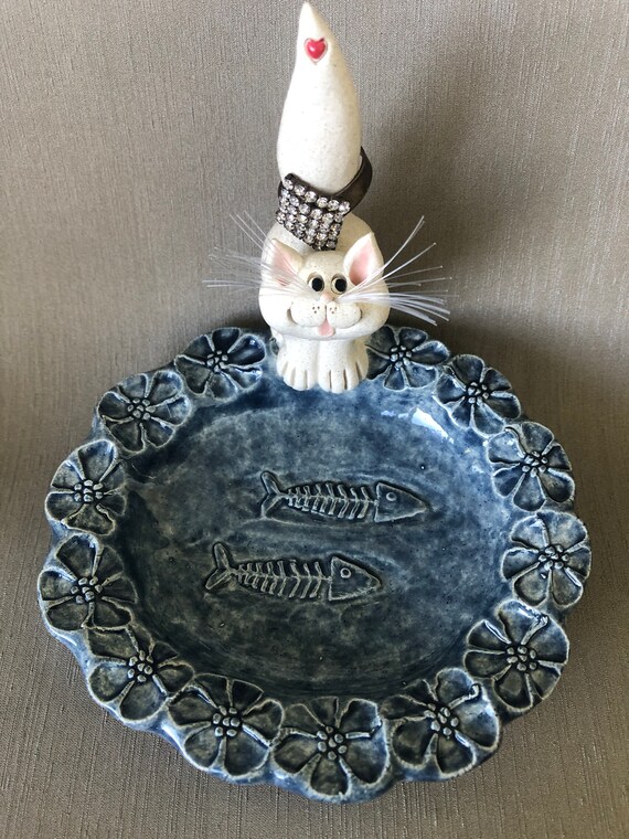 Cat Soap Dish Jewelry Dishcandy Dish Cute Cats Clay Cats Etsy