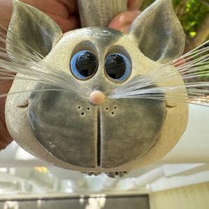 Siamese cat succulent holder, cats, clay cats , hand made cats, hand sculpted cats, original by Pencepets, Pence animal sculptures
