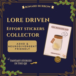 Miesięczny tracker motywacyjny ADHD: Słoik z naklejkami o tematyce fantasy (PDF)