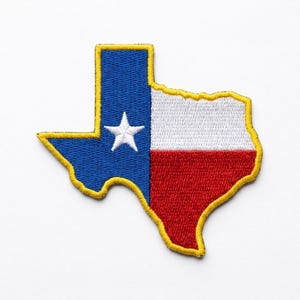 Texas State Flag Embroidery Design, Left Chest and Hat Sizes, Emb Pes Dst Jef Formats