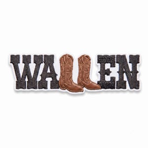 Stickmuster mit Westernstiefel-Schriftzug, Country-Musik-Schriftzug-Patchdatei, Größen für linke Brust und Hut, Emb-, PES-, DST- und JEF-Formate