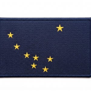 Alaska State Flag Embroidery Design, Big Dipper Stars Patch File, Left Chest and Hat Sizes, Emb Pes Dst Jef Formats