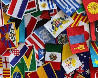 Embroidered World Flags Patch: Iron On/Sew On, Custom Clothing Badge