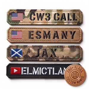 Diseño de bordado de parche táctico personalizado, cinta con velcro para indicativo militar (descarga digital)