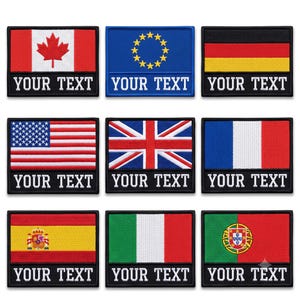 Custom Flag Name Patch Embroidery File, Tactical Uniform Badge Template (PES, DST, EMB)