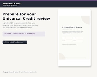 Arbetsbok för universell kreditgranskning | Förberedelsepaket för UC-granskning | Bankutdragsspårning (digital nedladdning)