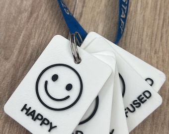 Emotion Communication Tags | 3D Printed Feelings Keyring (5 Tags)