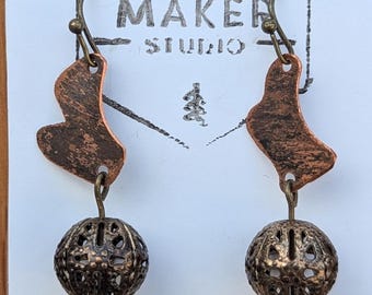 Copper Chamber Earrings