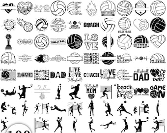 Volleyball SVG Bundle, Volleyball Silhouette, Volleyball Outline, Volleyball Player SVG, Volleyball Cut Files, Volleyball Mom Svg, Sport Svg