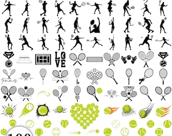 Sylwetka tenisa w formacie SVG, plik do wycinania tenisa, piłka tenisowa w formacie SVG, tenisista w formacie SVG, sport w formacie SVG, rakieta tenisowa w formacie SVG, tenis Cricut, clipart PNG