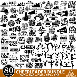 Cheerleader Svg Bundle, Cheer Svg, Cheerleader Clipart,Cheerleading Svg,Cheerleader Silhouette, Cheer Cut File,cheer megaphone svg,Cheer Pom