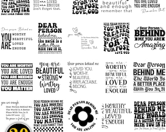 Dear Person Behind Me SVG Bundle, To The Person Behind, Positive Quotes svgPerson Behind Me Shirt svg, Self Care Svg, Mental Health Svg
