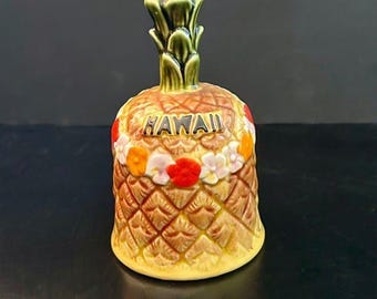 Vintage CERAMIC PINEAPPLE Pattern Souvenir Bell