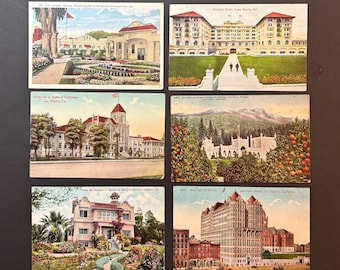Vintage Southern California Architectural Points of Interest Postcards