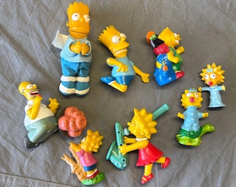 1990's Burger King The Simpsons plastic/plush figures. Eight (8) mixed lot.
