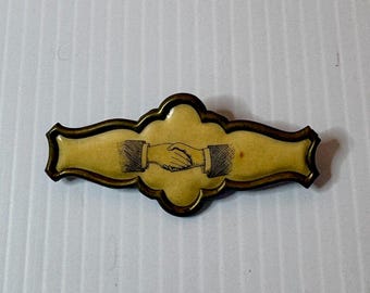 Antique Victorian Fraternal Handshake Pin. Whitehead & Hoag Co. 1890's