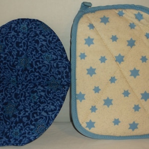 Set of Two Potholders with Stars of David #11
