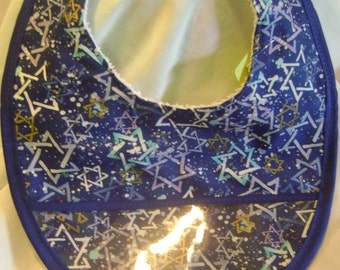 Baby or Toddler Bib Stars on Blue #173