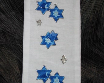 Wine or Liquor Gift Bag with Blue & Silver Stars  #166