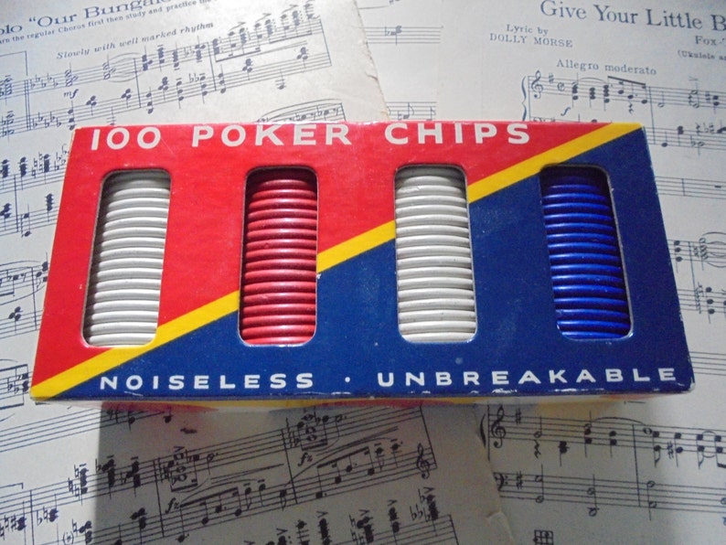 Set of Vintage Poker Chips in Original Box Etsy