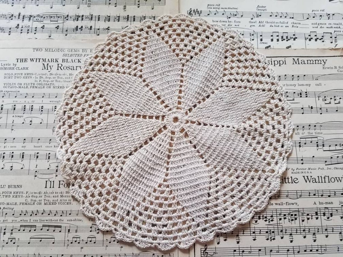 Pair of Ivory Crocheted Doilies Etsy
