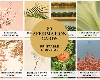 80 Affirmationskarten | Tägliche positive Affirmationen, Selbstliebe & Motivation | Achtsame Karten zur Inspiration