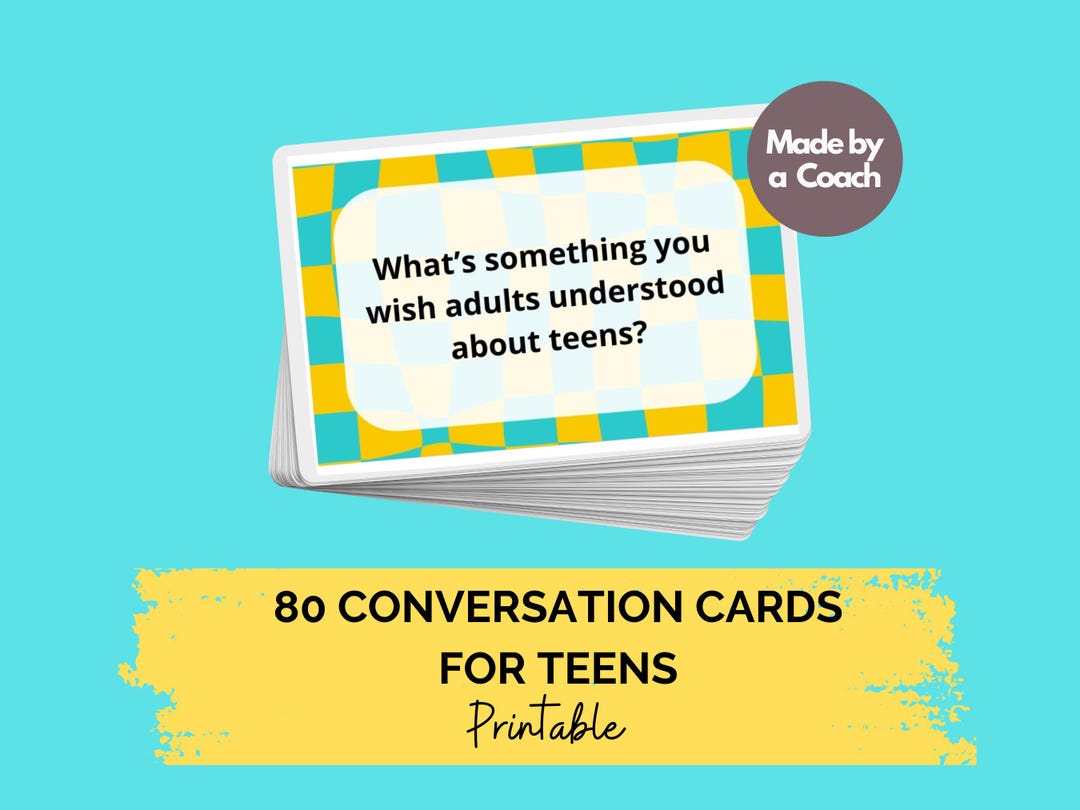 Teen Conversation Cards | 80 Printable Icebreaker Game for Teens | for ...