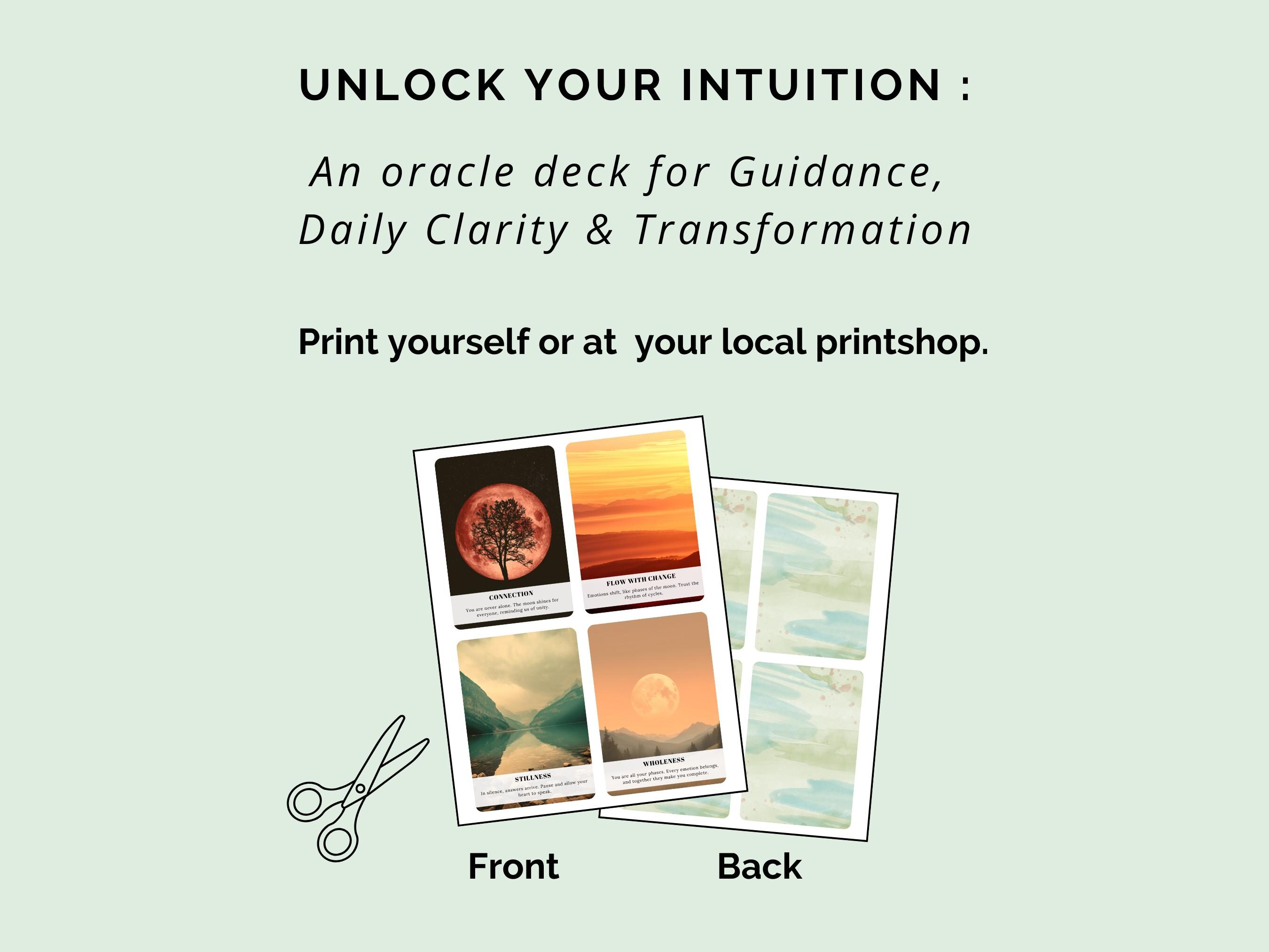 Printable Oracle Deck | 33 Oracle Cards | Intuitive Divination Deck ...