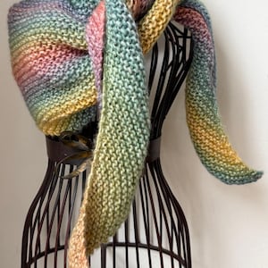 Easy Asymmetric Shawl Knitting Pattern | Beginner Friendly | UK Designed (PDF Download)