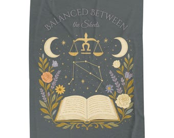 Libra Zodiac Blanket: Celestial Astrology Velveteen Plush Throw
