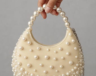 Clutch de perlas hecho a mano: un elegante bolso de novia
