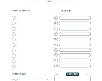 Afdrukbare checklist ochtendroutine | Minimale dagelijkse routineplanner | Digitale pdf-download