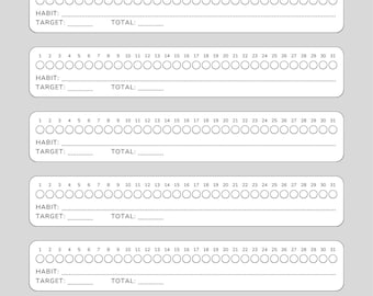 Afdrukbare maandelijkse gewoontetracker | Minimal Habit Tracker voor dagelijkse routines | Digitale pdf-download