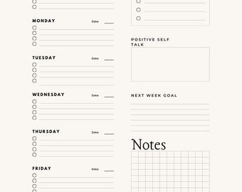 Wekelijkse resetplanner